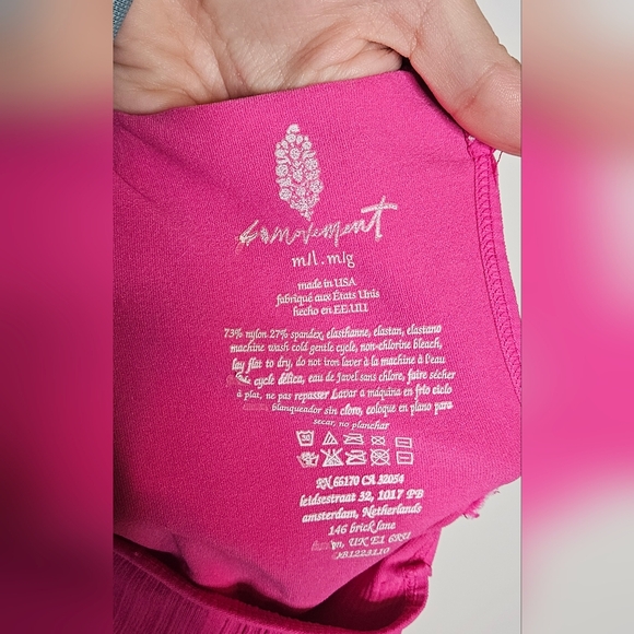 Free People Movement Good Karma Berry‎ Pink Women's Med/Lrg Jumpsuit Onesie Fit - Picture 4 of 4
